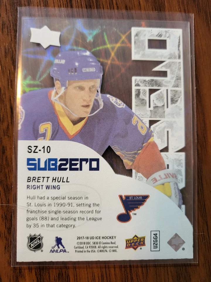 2017-18 Upper Deck Hockey UD Ice Subzero # SZ-10 Brett Hull Blues - Image 2 of 2