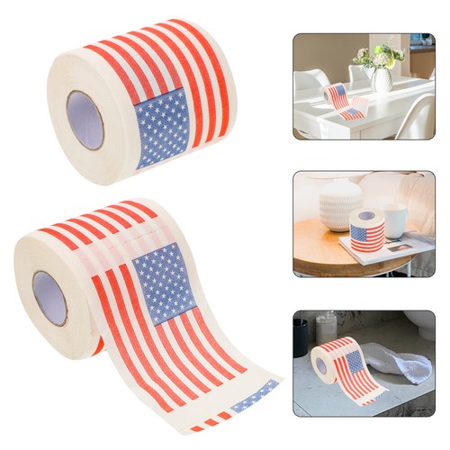 2 Rolls National Flag Printed Toilet Paper Dad Bathroom Tissue Country