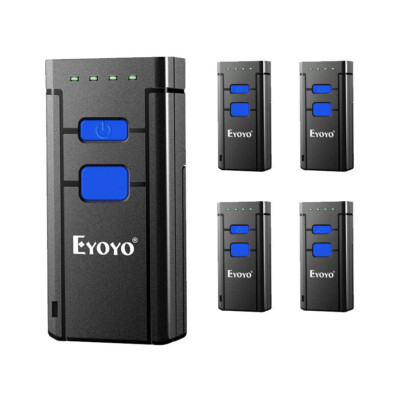 5PCS Eyoyo 1D Wireless Bluetooth Barcode Scanner Bar Code Reader for Inventory