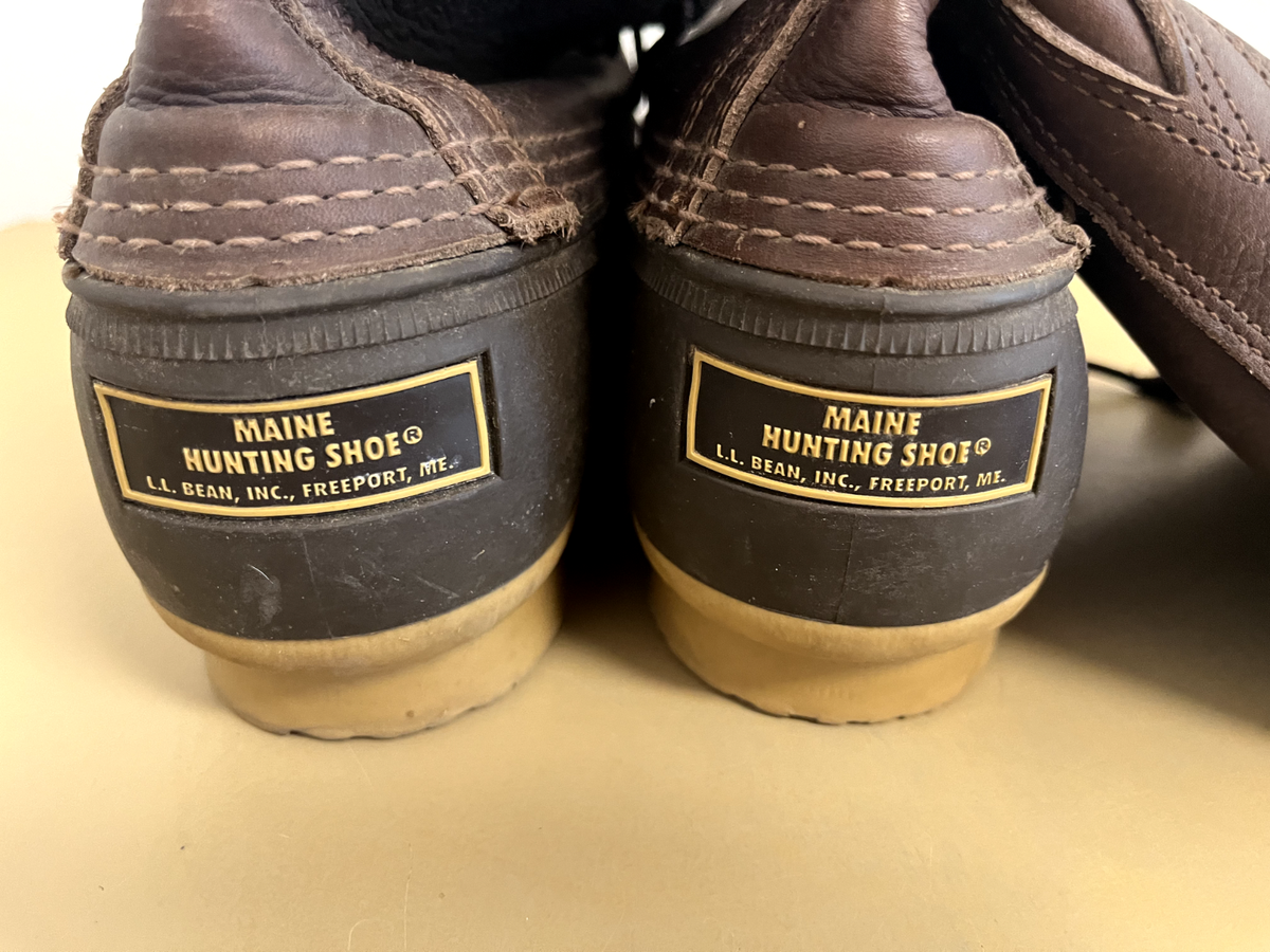 VTG LL Bean Men Brown Leather Rubber‎ Hunt Duck Maine USA Gum Sole Boot Lace-12 Vintage L.L. Bean Maine Hunting Shoe Duck | Mercari main image 3