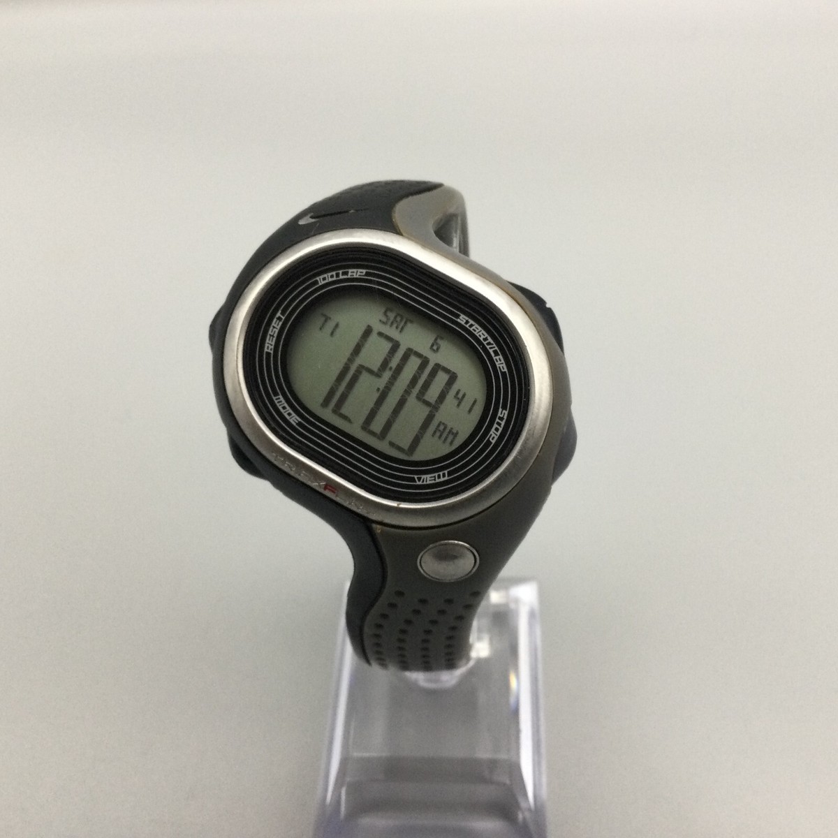 Nike Triax Fury Watch Men Black Silver Tone Digital WG06