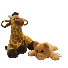 Melissa  Doug Baby Giraffe 11"  Kitten 8" Plush Soft Cuddly Lot of 2