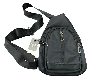 Westend NWT Black Crossbody Sling Backpack Adjustable Strap Zippered Compartment