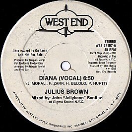 Julius Brown - Diana - USA Promo 12" Vinyl - 1983 - West End - Picture 1 of 1