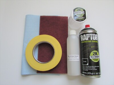 UPOL Raptor 2K Bed Liner Anti-Corrosion Spray Can Kit Black 400ML
