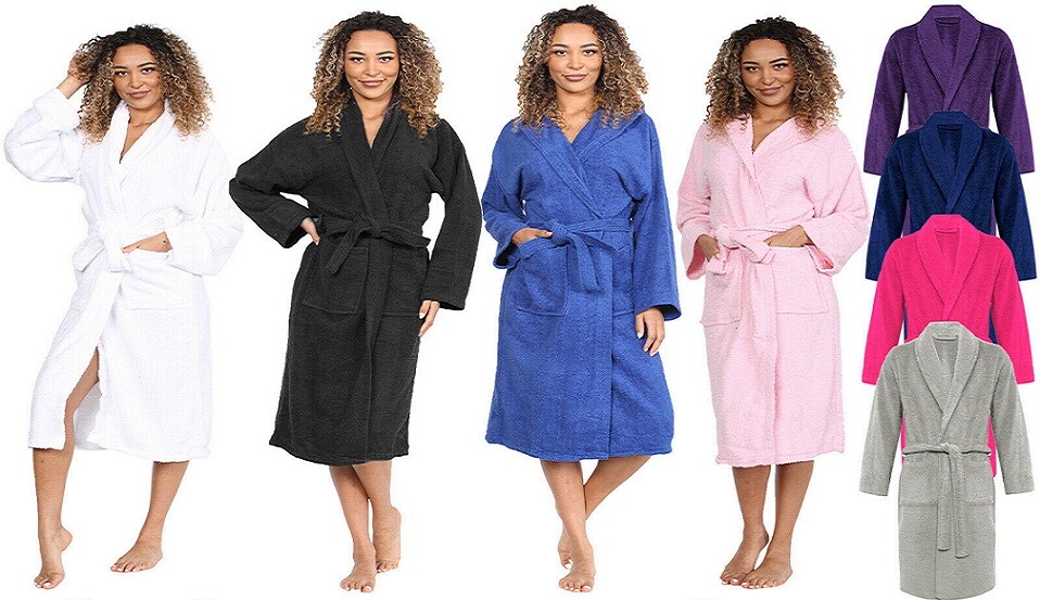 knee length dresses for ladies Luxury Waffle Fleece 46" Zip Through Housecoat HC4326  Slenderella