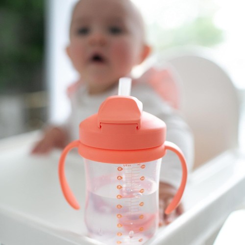 Dr. Brown's Milestones Baby's First Straw Sippy Cup 6m+ Coral 9oz BPA Free - Picture 10 of 14
