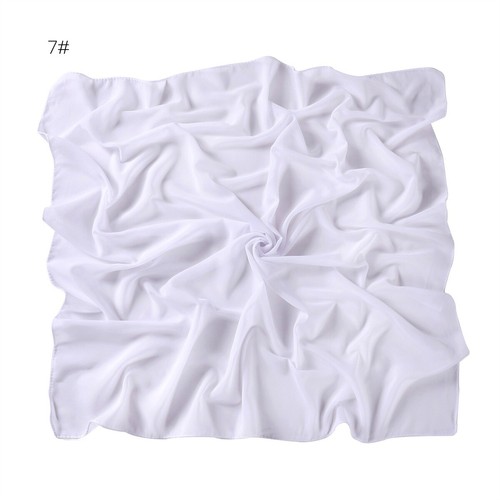 Sciarpa quadrata 90 cm * 90 cm tinta unita chiffon donna foulard turbante avvolgente - Foto 12 di 53