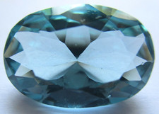 1 synthetischer Stein 16 x 9 mm, Oval, Aquamarin, Corundum, Korund, #106