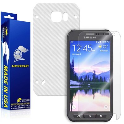 ArmorSuit MilitaryShield Samsung Galaxy S6 Active Screen Shield + White Carbon