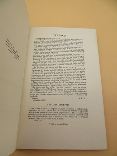 An Elementary Manual Of Statistics Arthur L Bowley Hardback 3rd 1920 - Picture 7 of 14