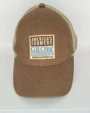 Monsanto Fund Brown America's Farmers Adjustable K-Brand Baseball Cap Hat