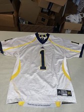 Authentic MICHIGAN WOLVERINES Jersey Mens 48 M ADIDAS Sewn 1 White Clean Pro