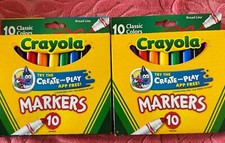 2 PACKS Crayola Broad Line Markers, Classic Colors, Art Back to School, 10ct New