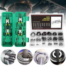 4Pcs 7" Snap Ring Circlip Pliers with 300Pcs Retaining Clip Rings Assortment Set
