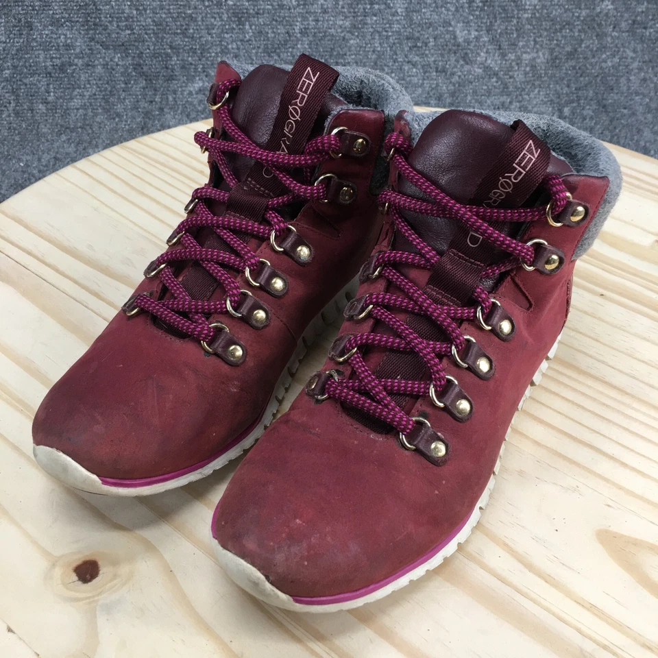 Cole Haan Botas Mujer 8 B ZeroGrand Impermeable Botín con Cordones W15536 Borgoña Foto 3 de 4