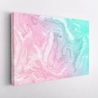 Abstract Marble In Shades Of Blue & Pink Wall Art Canvas Unframed Print Art