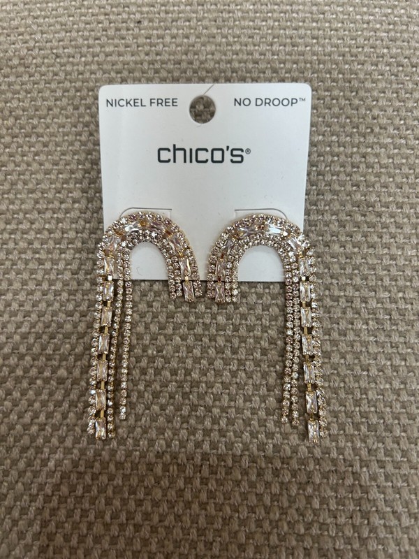 Chico's NWT Goldtone Hanging Earrings $39.50