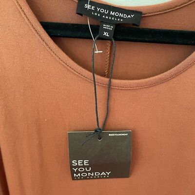 see you monday brown dress See You Monday NWT Women's Size Medium Dress Bronze Copper Brown