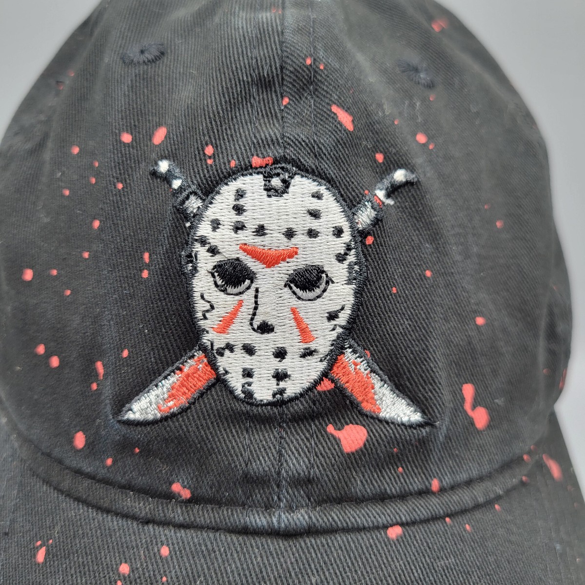 Friday The 13th Big Face Jason Mask White Snapback Hat - View #6