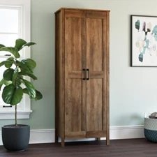 Two Door Storage Cabinet Adjustable Shelves Freestanding Home Storage Unit New