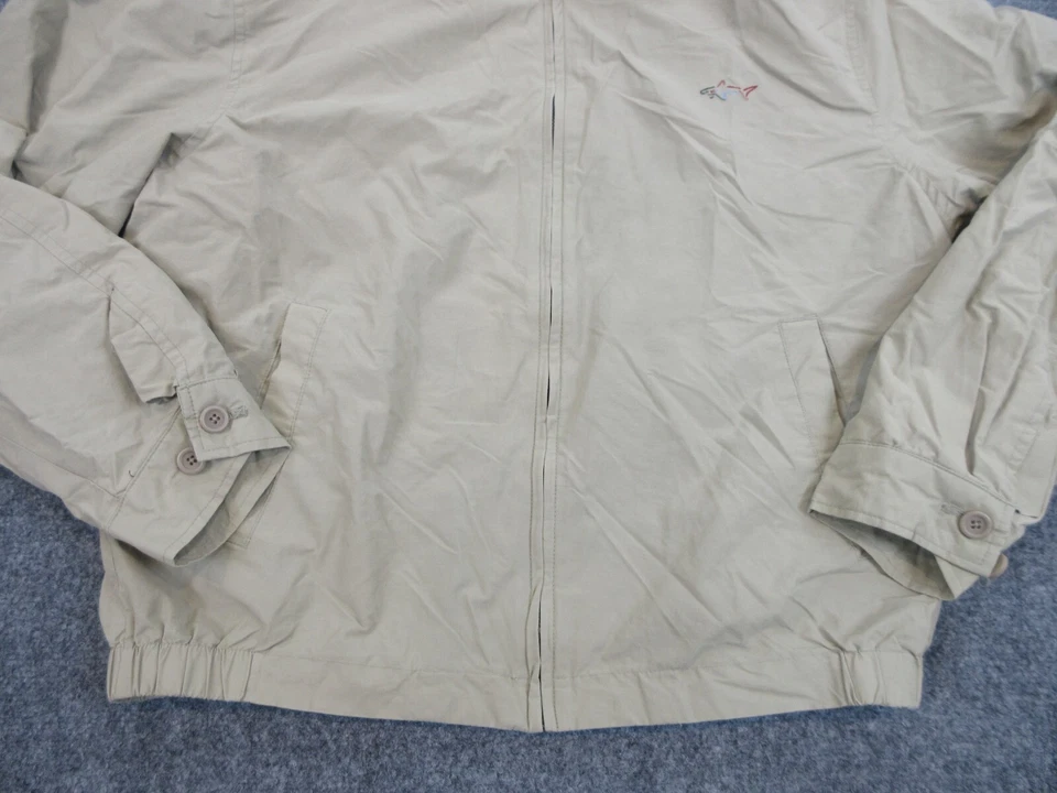Chaqueta Greg Norman Para Hombre Pequeña Beige Cortavientos Golf Abrigo Ligero Cremallera Completa Foto 3 de 4
