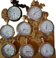 Vintage Antique pocket Watches Men's ,women's Elgin Brass Marine lots of 8 pcs