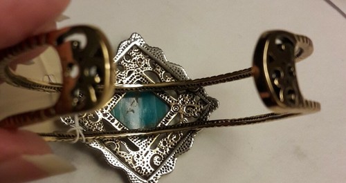 Studio Barse Sterling Silver Bronze Turquoise Cuff Bracelet size Average - Picture 4 of 7