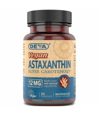 Deva  Vegan ASTAXANTHIN - 12 mg, Super Antioxidant, 30 Vegan Capsules