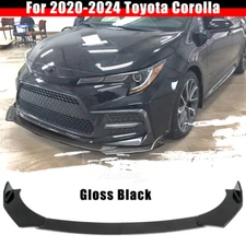 For Toyota Corolla 2020-2024 Gloss Black Front Bumper Lip Splitter Spoiler