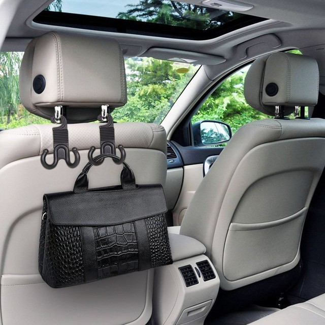 Premium Car Back Seat Headrest Hanger Hook Holder For Purse Bag Cloth
