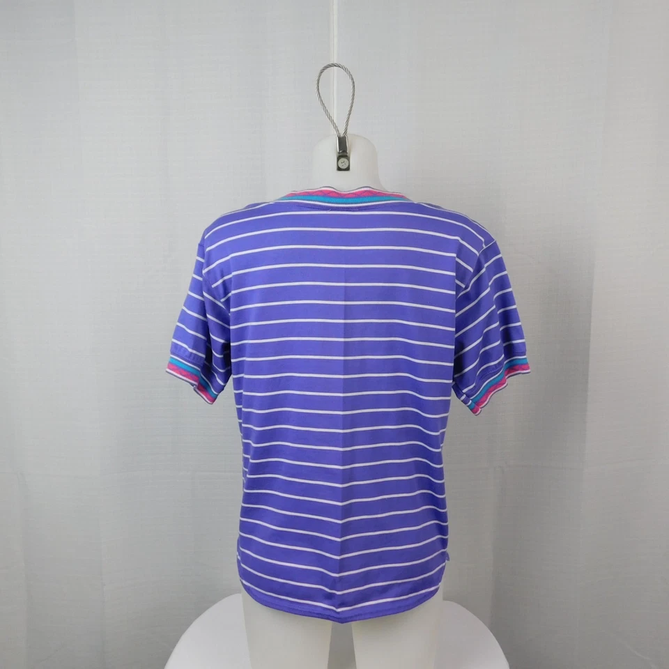 Camiseta a Rayas Manga Corta Borde Abstracto Bobbie Brooks Vintage Años 80 Mediana #9864 Foto 3 de 4