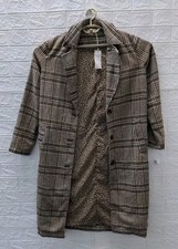 New Mystree Plaid Trench Coat Women's Brown Sz. S