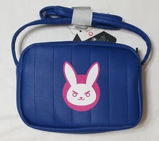 Official Overwatch D.Va Crossbody Bag by Bioworld Blizzard Purse Blue 7x5x2.5"