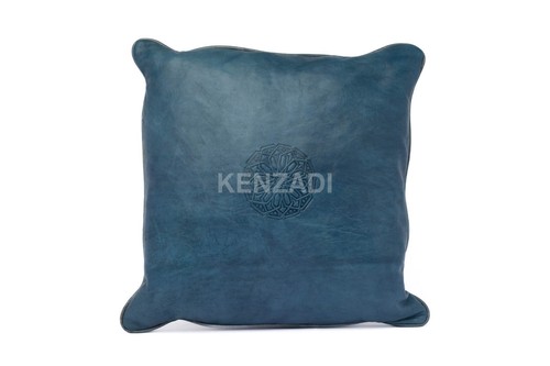 Decorative Moroccan handmade Leather Throw Pillow Covers 16 x 16 In by Kenzadi - Picture 4 of 72