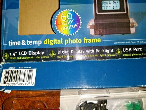 N.O.S. NORTH POINT, TIME & TEMP DIGITAL PHOTO FRAME 1.4" LCD Clock- Thermometer - Picture 6 of 8