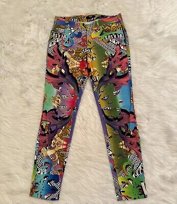 Versus Versace Denim Jeans Multicolor Graffiti Logo Print Versus Versace Denim Jeans Multicolor Graffiti Logo Print