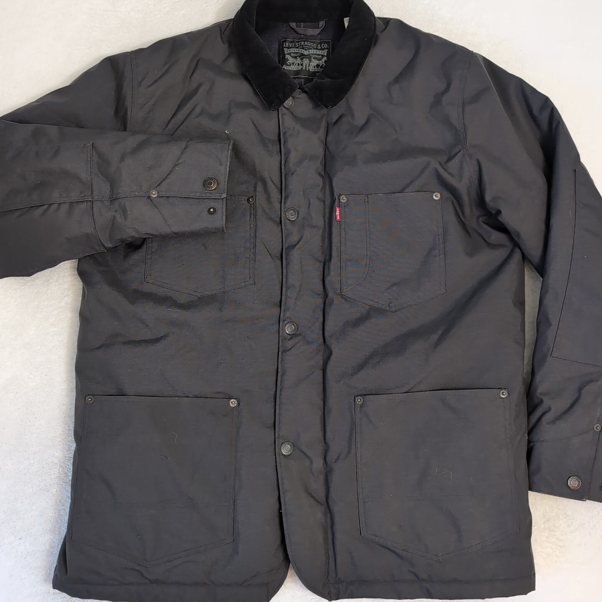 Corduroy Jacket Mens Grey Utility Jacket Relaxed Washed Utility Jacket