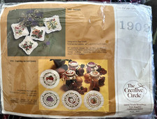 Vintage 1978 Creative Circle Embroidery Kit 1902 Floral Sachets 4.5 x 4.5