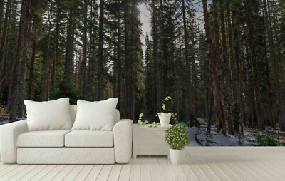 3D Pine Forest River Wallpaper Wall Mural Removable Self-adhesive 19 ...