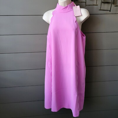 Ted Baker Tunic Dress Torrii Halterneck Scallop Pale Pink Size