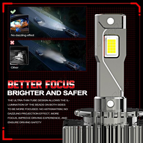 D1S D1R LED Headlight Bulbs 120W 6000K Super White HID Xenon Conversion Kit 2PCS - Picture 9 of 13