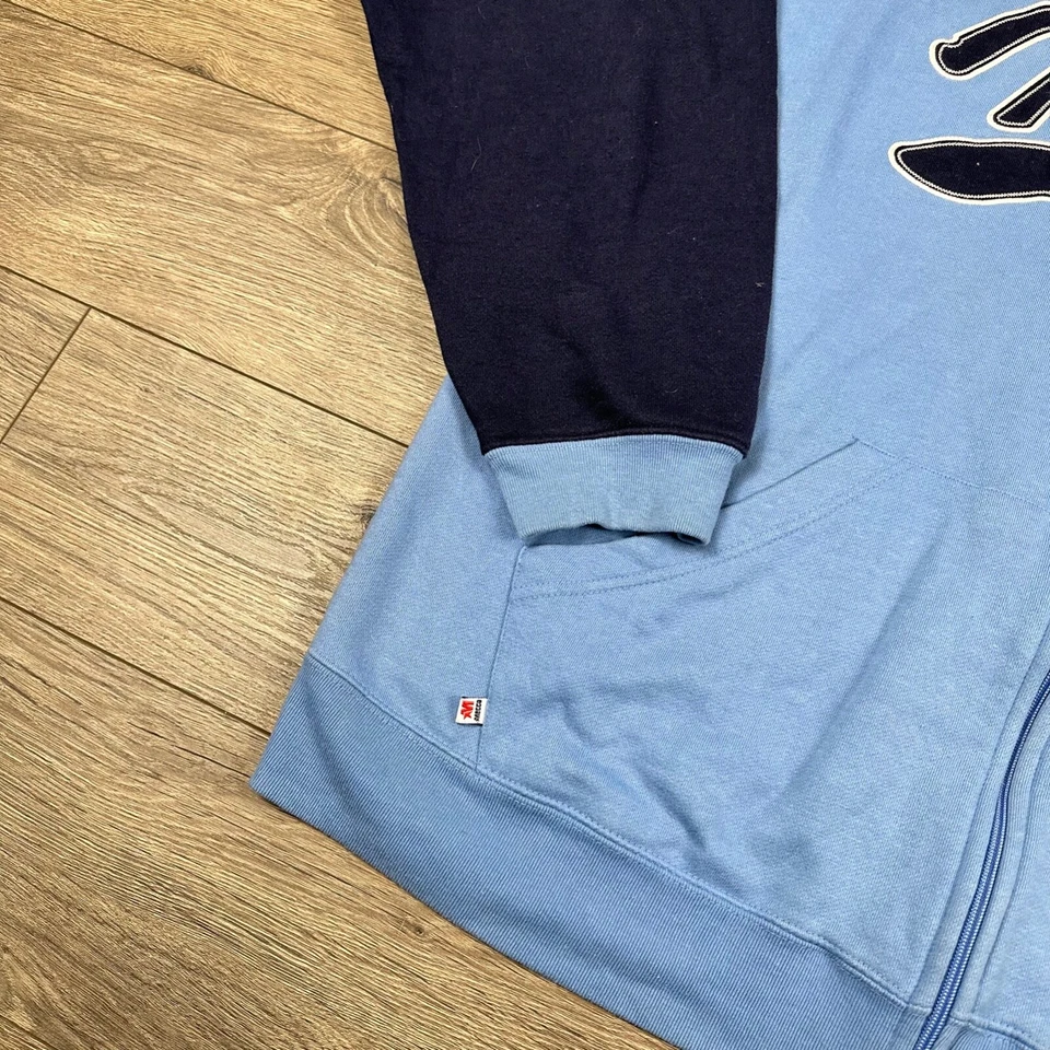 Винтажная толстовка с капюшоном Mecca для взрослых 2XL синяя на молнии Y2K коньки - Изображение 4 из 4