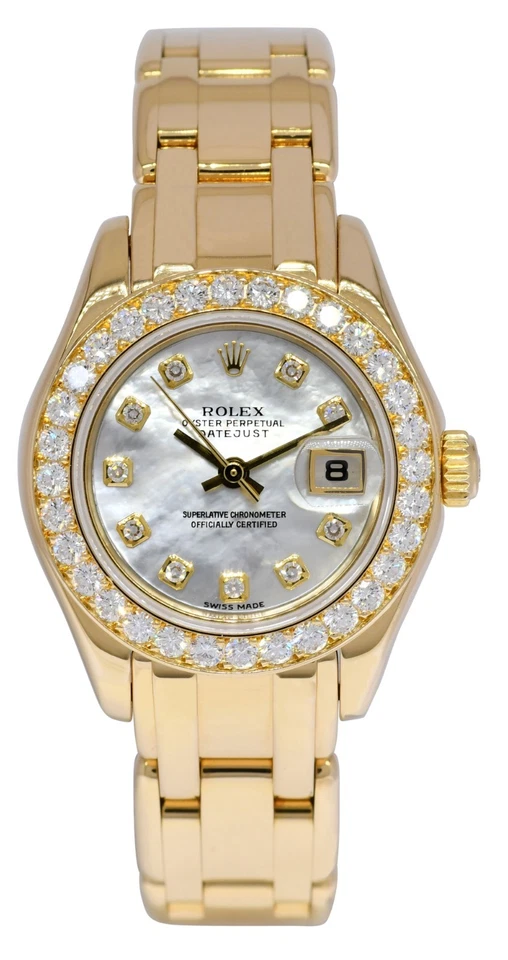 Reloj Rolex Datejust Pearlmaster de oro amarillo de 18 quilates con diamantes para dama 29 mm P 80298 Foto 2 de 4