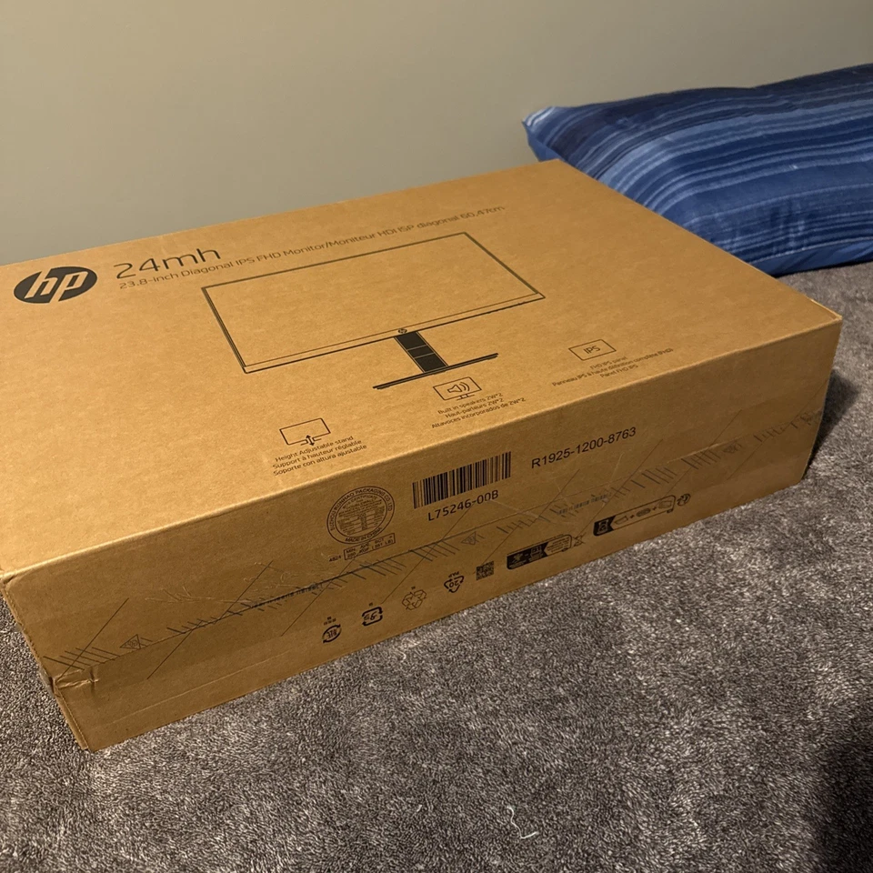 HP 24mh 23.8" Diag. FHD IPS LED Monitor Jet Black L75245-001 - Brand New In Box - Image 4 of 4