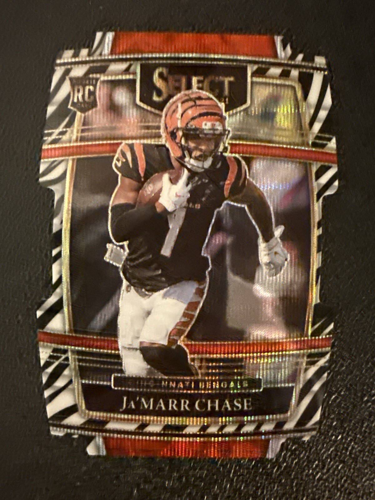 2021 Panini Select Ja'Marr Chase #47 Zebra Prizm Rookie Bengals Football