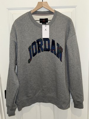 Nike DV1574-091 Jordan Essential Holiday Fleece Crewneck Sweatshirt XL Gray