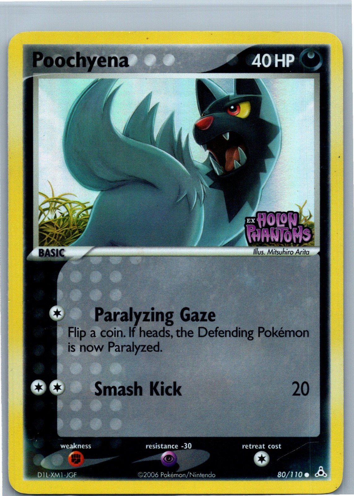 Pokemon Card - Poochyena Holon Phantoms 80/110 Common Reverse Holo Stamped