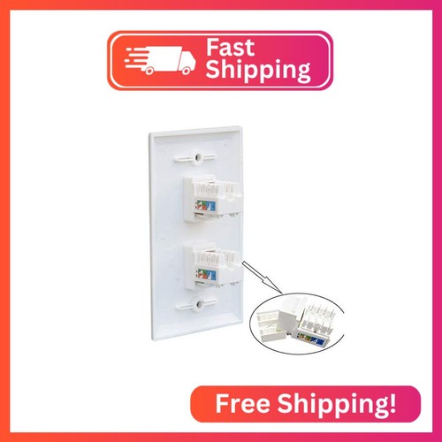 BUPLDET Ethernet Punch Down Wall Plate 2 Port with Tool - Single Gang Cat6 RJ45 - Picture 2 of 2