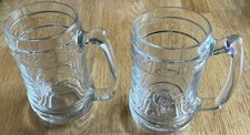 2 x Captain Morgan Glass Tankards -  Stein Spiced Rum Embossed